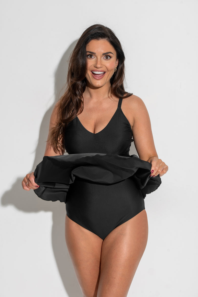 Fiji V-Neck Tummy Control Skirted Swimsuit -  - swim-dress - The Pencil Test