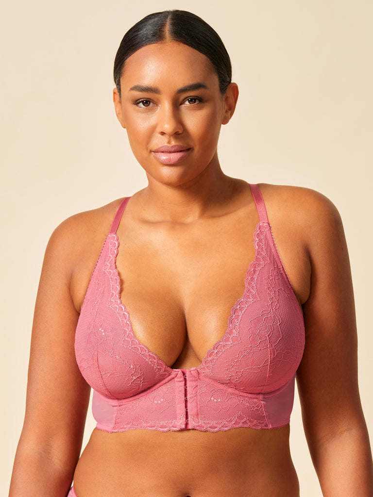 Gossard Superboost Lace Deep-V Plunge Underwire Bra 7718 Pink