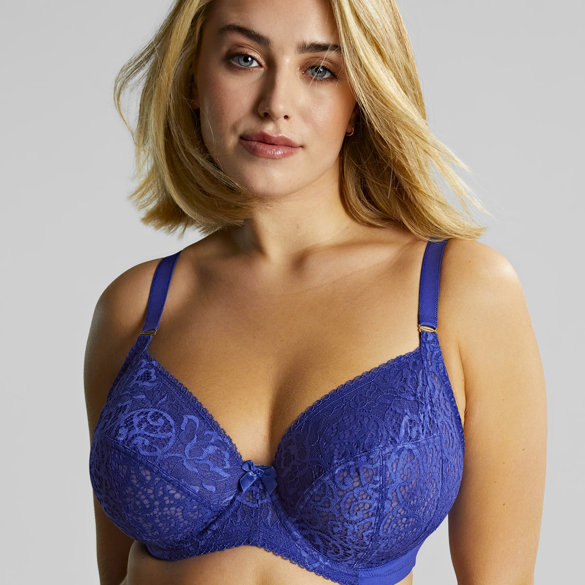 Sculptresse Estel Unlined Lace Underwire Plunge 9686 Royal Blue