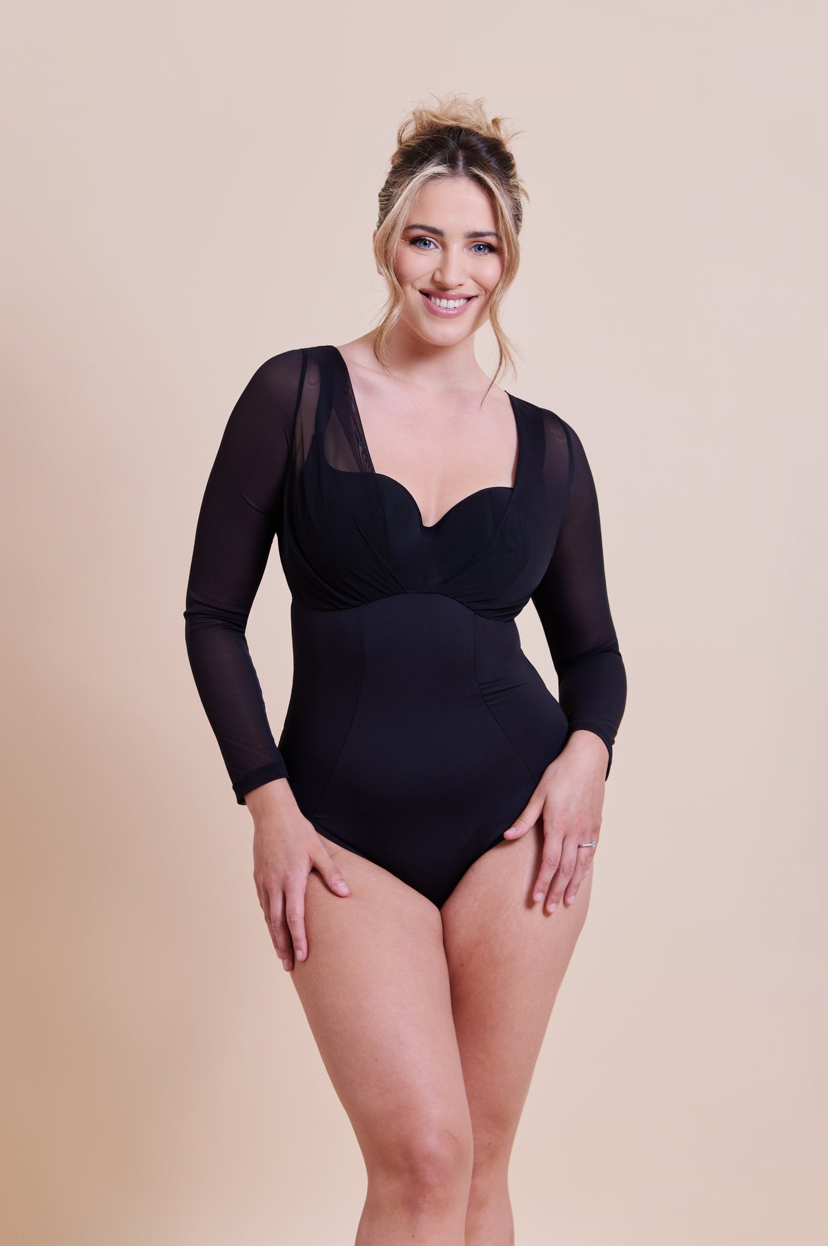 katie ブラウス Curvy Kate Boost Me Up Long Sleeve Bodysuit CK095710 Black — The