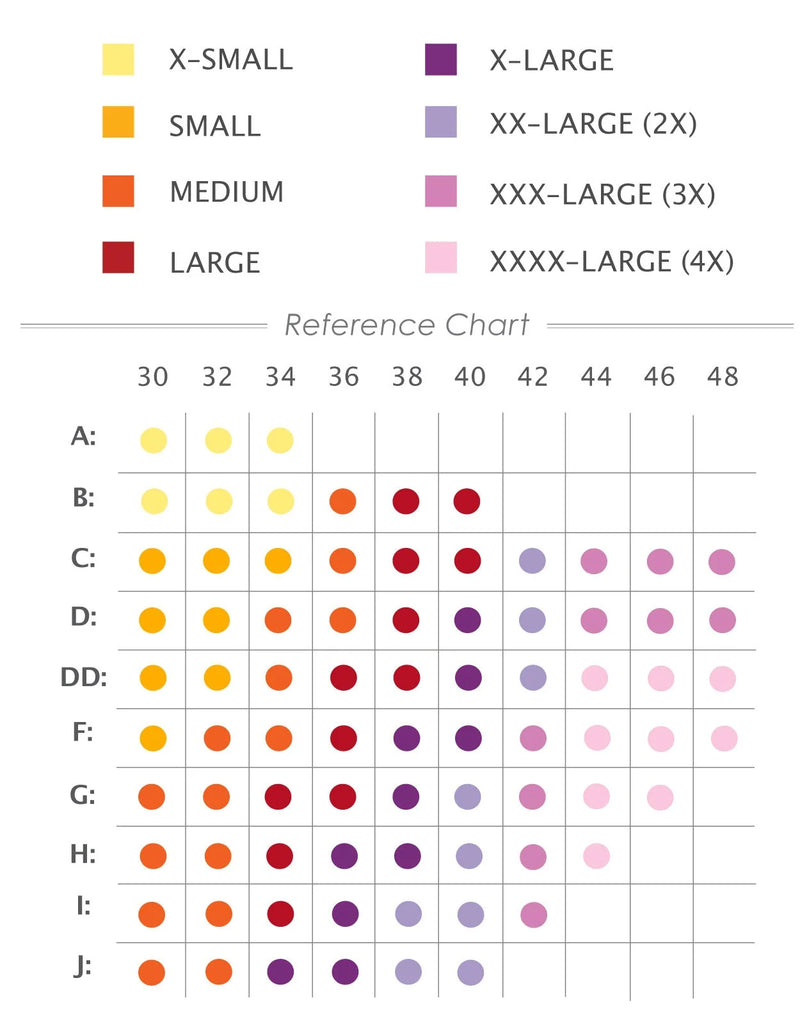 Color reference chart with size labels and a grid for color matching.
