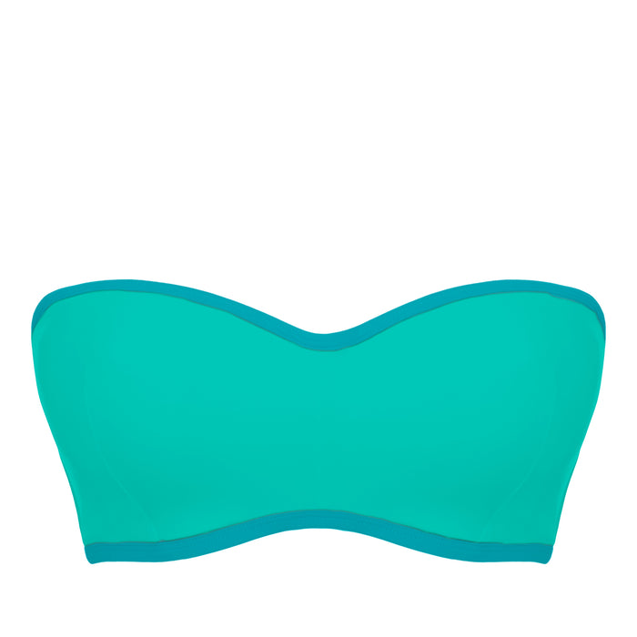 Minimalist bandeau Bikini top Aqua
