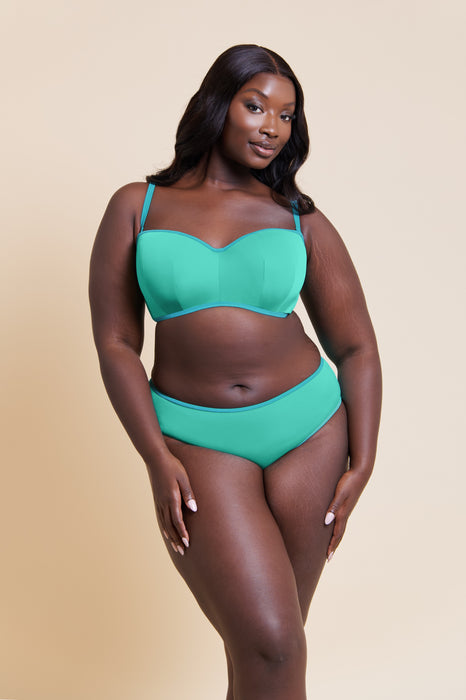 Minimalist bandeau Bikini top Aqua