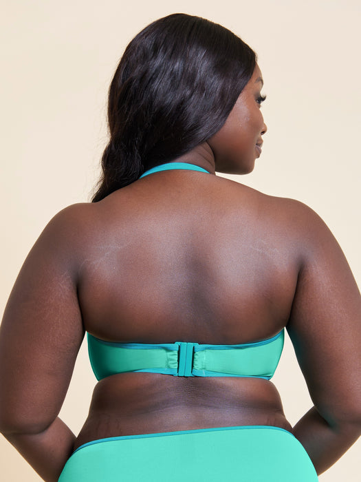 Minimalist bandeau Bikini top Aqua
