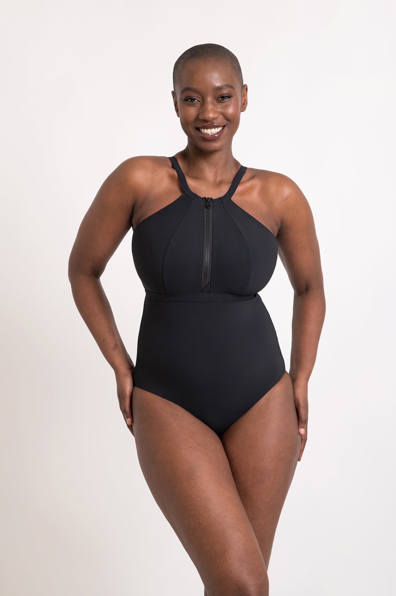 Zip Tide Non-Wired Multiway Swimsuit Black Curvy Kate CS035606