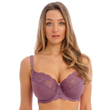 Load image into Gallery viewer, A woman with blonde hair is wearing a pink lacy bra.
